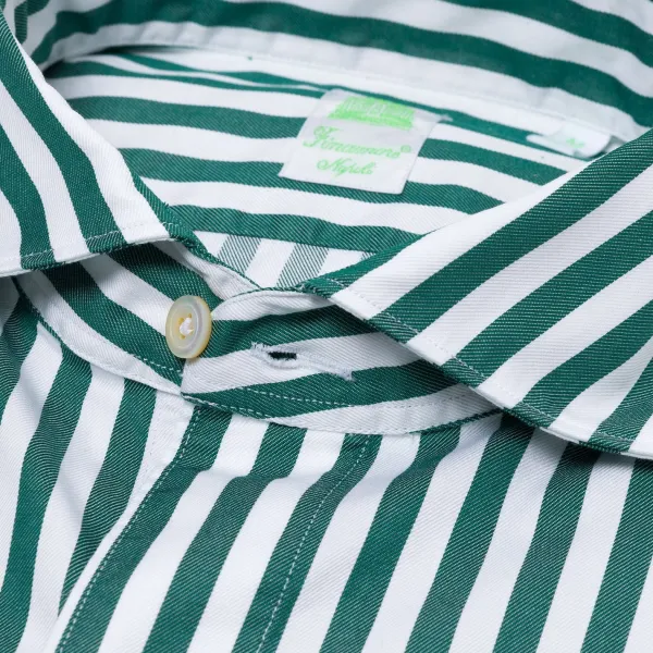 Finamore 1925 Striped Pure Cotton Sports Shirt "Strisce Dei Borboni" - Collo Simone-