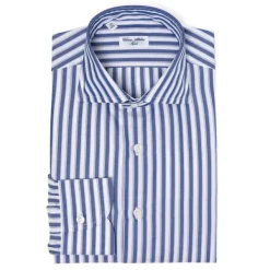 Cesare Attolini Striped Shirt "Multipla Righe" In Fine Cotton Twill From Carlo Riva -