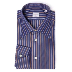 Borriello Striped Shirt "Naples Nobility" With Cocktail Cuff - Handmade
