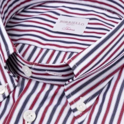 Borriello Striped Shirt "Stile Inglese" With Button Down And Sport Cuff - Handma
