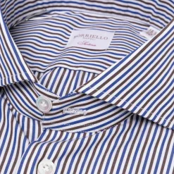 Borriello Striped Shirt "Stile Londra" With Double Cuff - Handmade