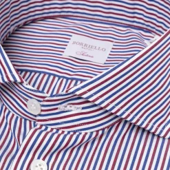 Borriello Striped Shirt "Stile Londra" With Double Cuff - Handmade
