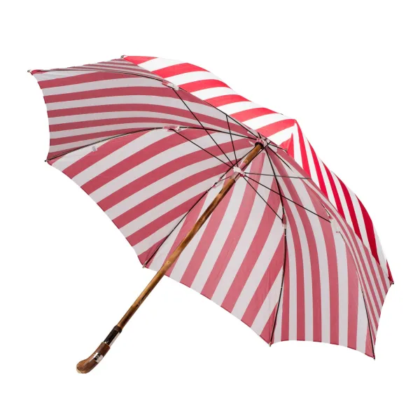 Maglia Striped Sun Umbrella "Picknick" With Handle Made Of Chestnut Root