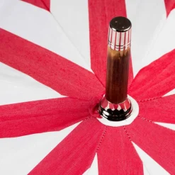 Maglia Striped Sun Umbrella "Picknick" With Handle Made Of Chestnut Root
