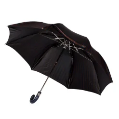 Maglia Striped Telescopic Umbrella "Regimental" With Leather Handle