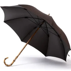 Maglia Striped Umbrella "Lord" With Solid Wood Frame And Bamboo Wood Handle
