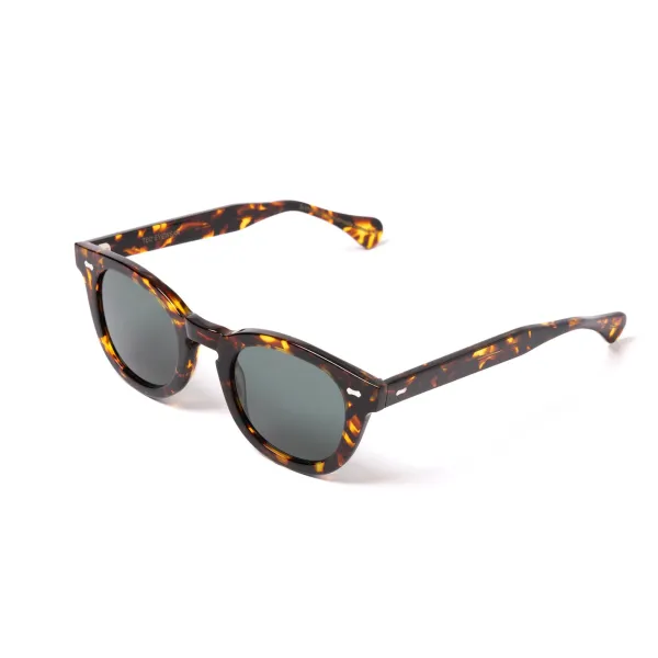 TBD EYEWEAR Sunglasses "Donegal Havana" With Green Lenses - Handmade