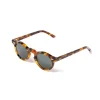 TBD EYEWEAR Sunglasses "World Amber Tortoise" With Green Lenses - Handmade