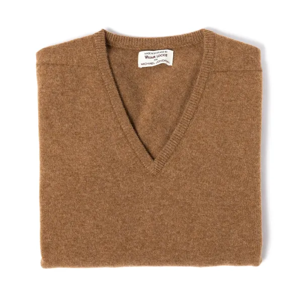 William Lockie Sweater "Leven Vee" Made Of Geloong Lambswool - 2 Ply