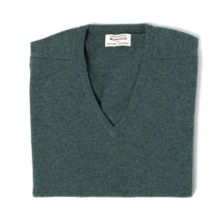 William Lockie Sweater "Leven Vee" Made Of Geloong Lambswool - 2 Ply