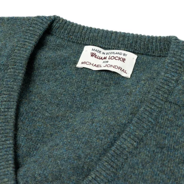 William Lockie Sweater "Leven Vee" Made Of Geloong Lambswool - 2 Ply