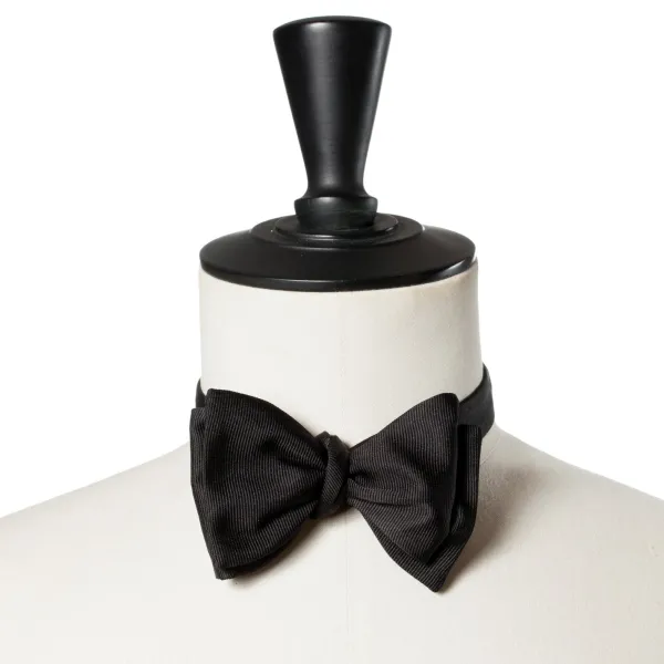 Cesare Attolini Tied Black Bow Tie Made Of Pure Silk