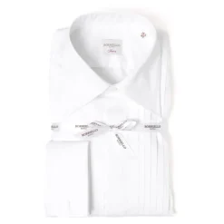 Borriello Tuxedo Shirt "Sartorial-Plissee" Made Of Cotton-Twill From Thomas Maso