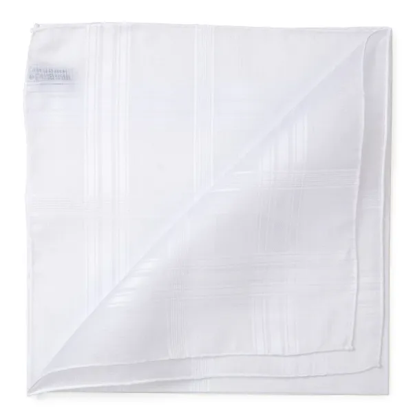 Simonnot-Godard White Patterned Cotton Handkerchief "Renaissance"