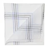 Simonnot-Godard White Patterned Pocket Square Made Of Linen And Cotton