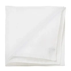 Simonnot-Godard White Pocket Square "Blanc" Made Of Pure Linen