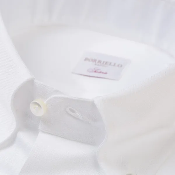 Borriello White Shirt "Royal Oxford" With Button-Down Collar And Barrel Cuffs -