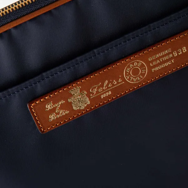 Felisi Zip-Case "Notebook" Made Of Nylon And Saddle Leather