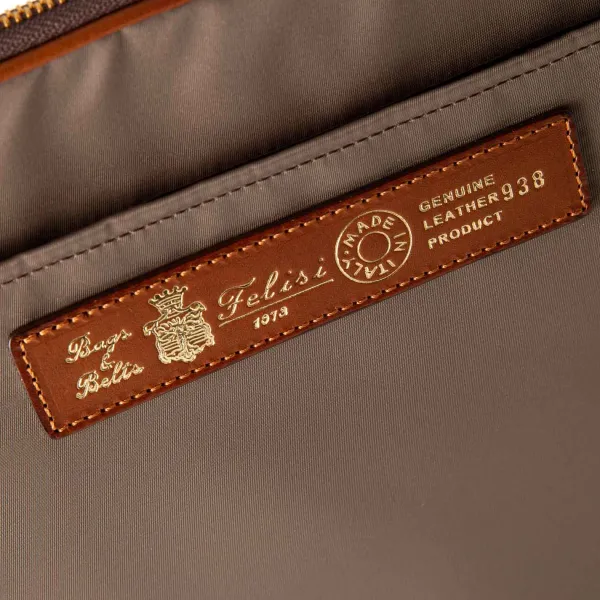 Felisi Zip-Case "Notebook" Made Of Nylon And Saddle Leather